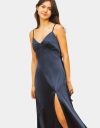 Regia Satin Slip Dress in Navy_prev_2