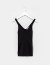 Rib Knit V-Tank in Black_prev_1