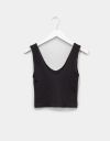 Ribbed Bra Tank in Black_prev_1