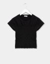 Smocked Tee in Noir_prev_1