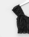 Sydney Ruffle Crop Top in Black_prev_2