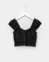 Sydney Ruffle Crop Top in Black_prev_1