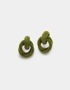Velvet Nudo Studs in Olive_prev_3