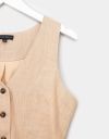 Whit Button Vest in Tan_prev_2
