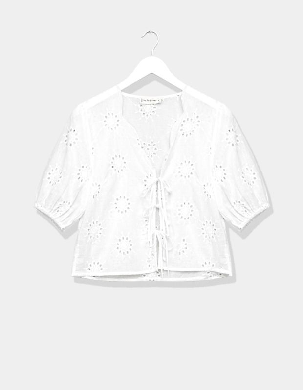 Alexia Eyelet Top in White