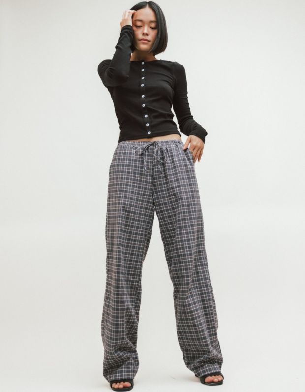Plaid Drawstring Pants