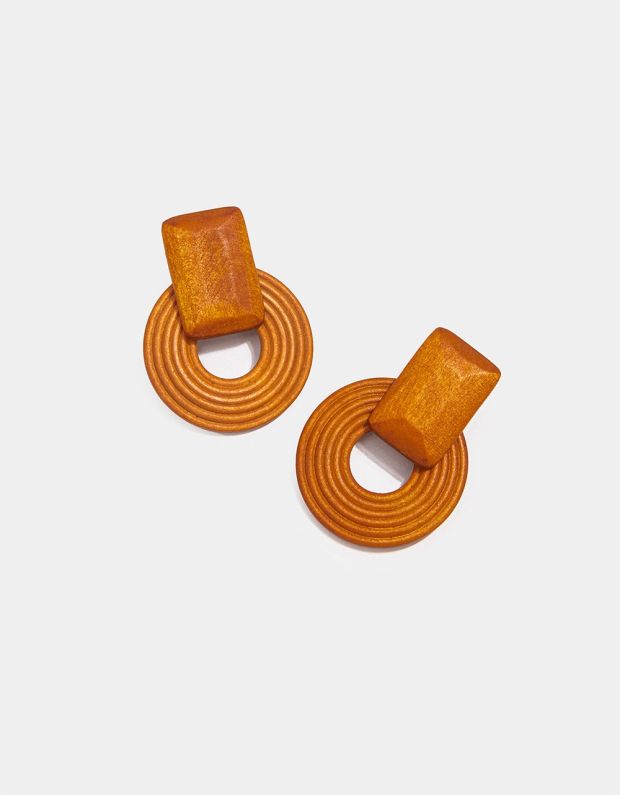 Folly Wood Earring in Terracotta