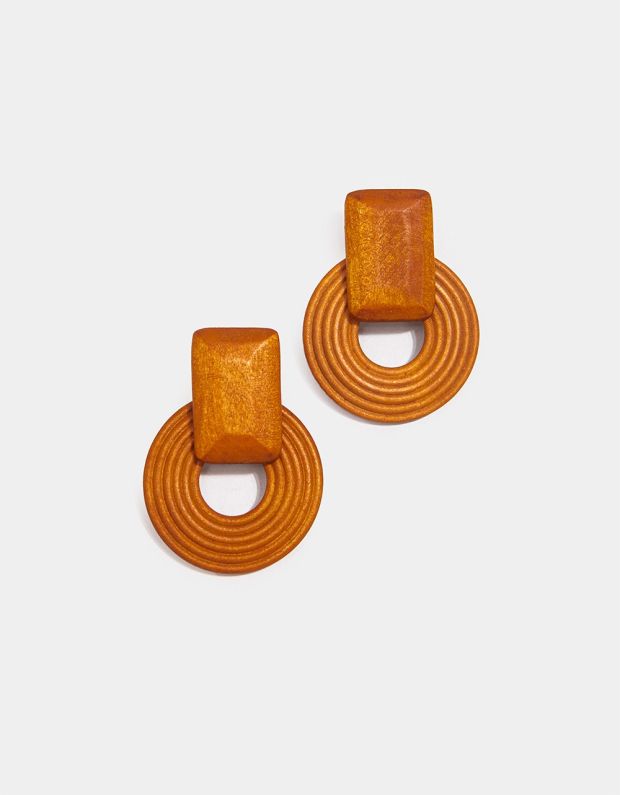 Folly Wood Earring in Terracotta