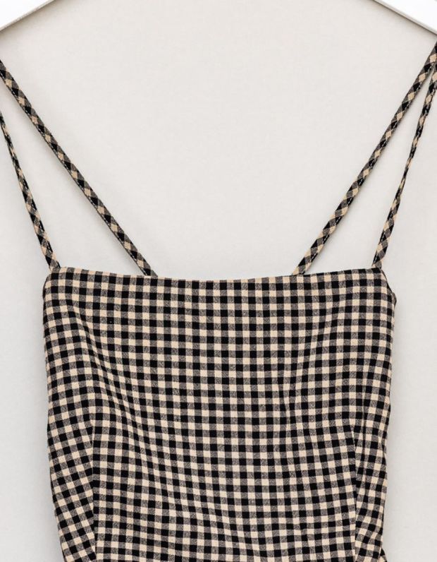 Lace-Back Gingham Dress