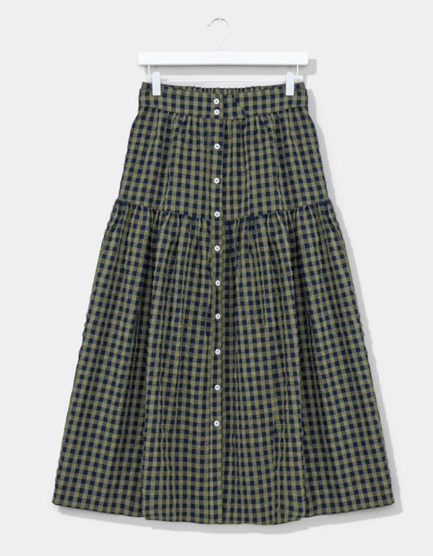 Olive Check Midi