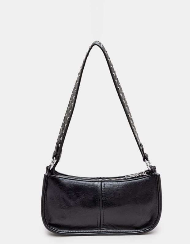Staci Stud Shoulder Bag in Black