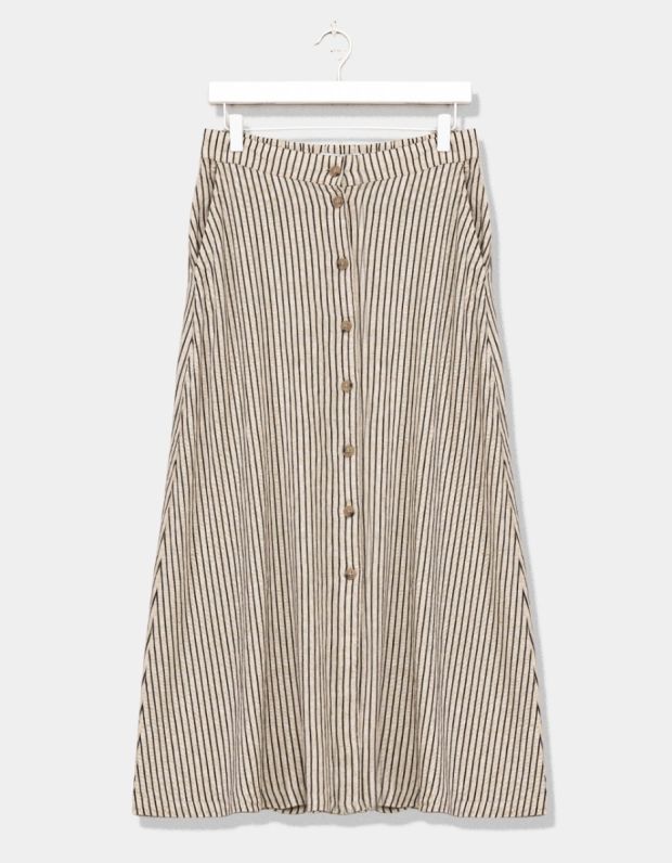 Stripe Button Skirt